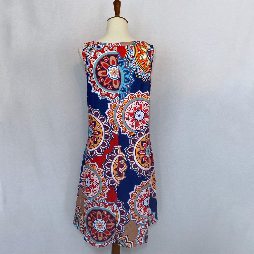 Boho Geometric Floral Sundress with Pockets - Picture 6 of 13